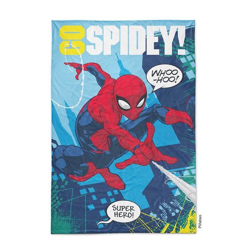 Frazada Flannel Piñata Spiderman Go Spidey