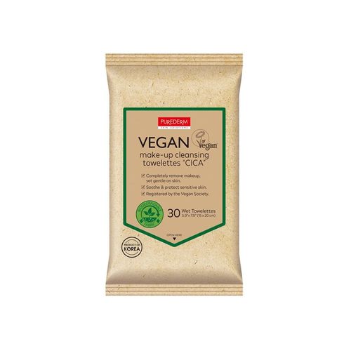 Toallitas Desmaquillantes Puredern Vegan CICA 30un