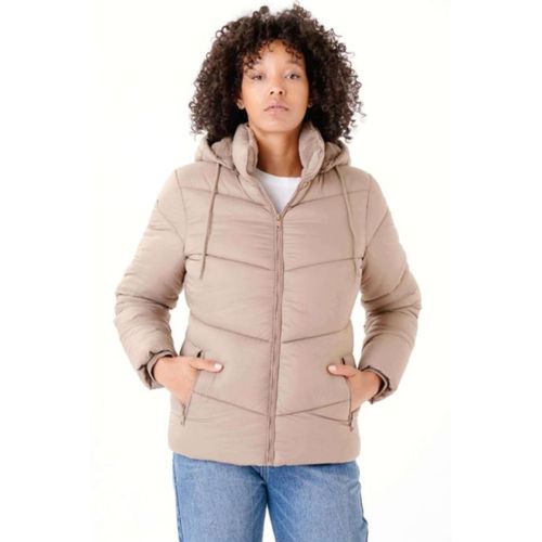 Campera Puffer con Piel Art 4622