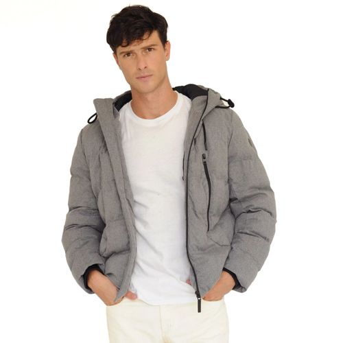 Campera Puffer Ray Wool Simil Pluma Gris Hombre