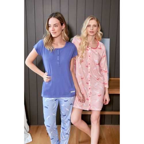 Camisón Estampado con Botones Art 3458