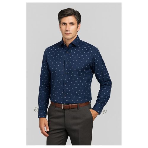 Camisa Italiana Clips Azul Hombre